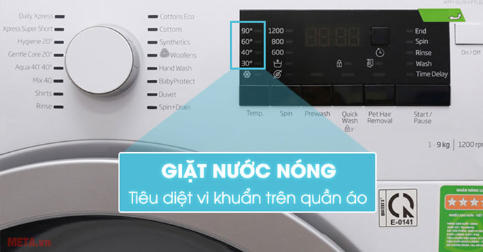 Máy giặt Beko WMY81283LB2 8kg có chế độ giặt nước nóng 