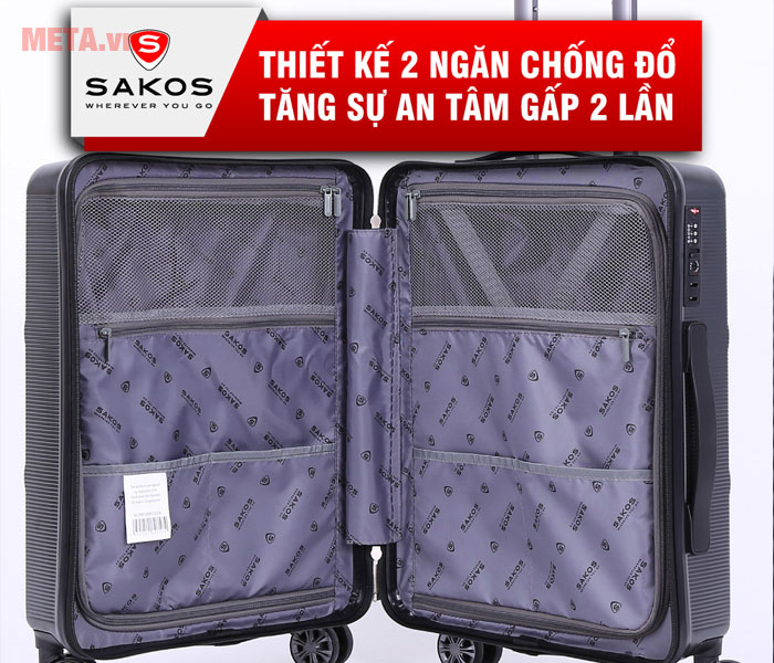 Vali có thiết kế 2 ngăn 