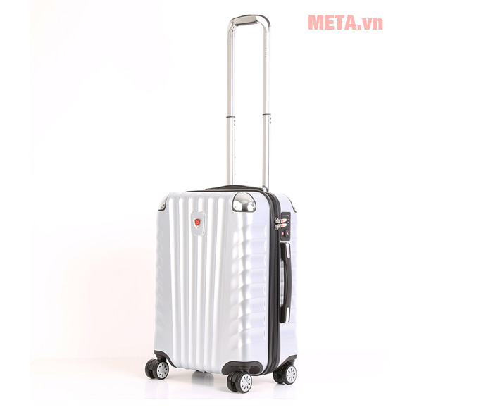 Vali nhựa Sakos khung dây kéo Royal Suitcase Z22 màu trắng