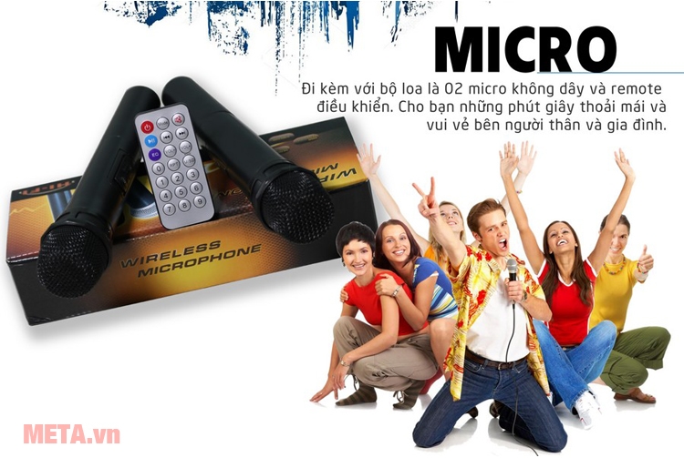 Loa Karaoke Bluetooth PF BOSSER kèm 2 micro Micro karaoke
