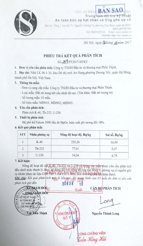 Chứng nhận an toàn bức xạ