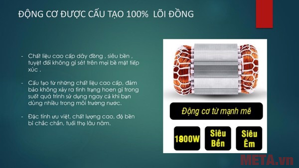 Động cơ của máy được làm 100% từ dây đồng