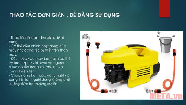 Máy được thiết kế đơn giản dễ dàng sử dụng