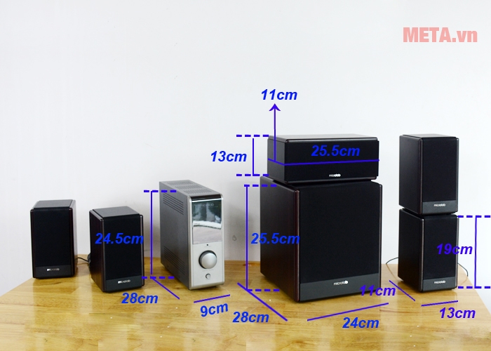 Kích thước loa vi tính Microlab FC730 5.1