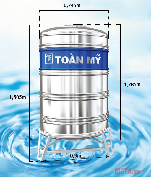 Bồn nước inox đứng Toàn Mỹ