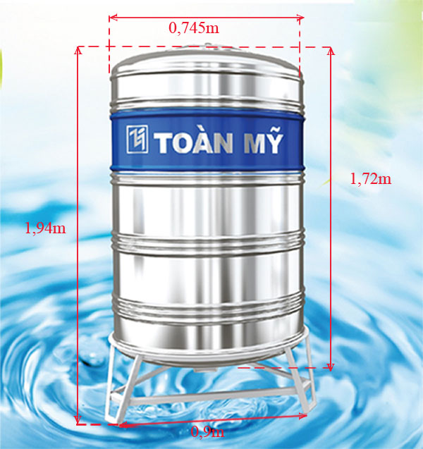 Hình ảnh bồn nước inox Toàn Mỹ 700L