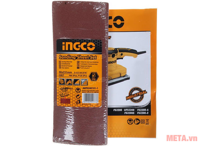 Máy chà nhám INGCO FS3208 kèm giấy nhám Máy chà nhám tường