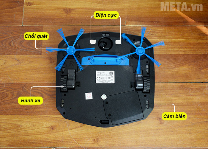 Mặt sau robot hút bụi 