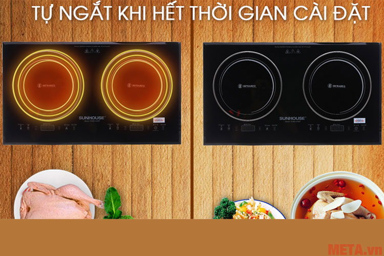 Bếp sẽ tự ngắt khi hết thời gian cài đặt