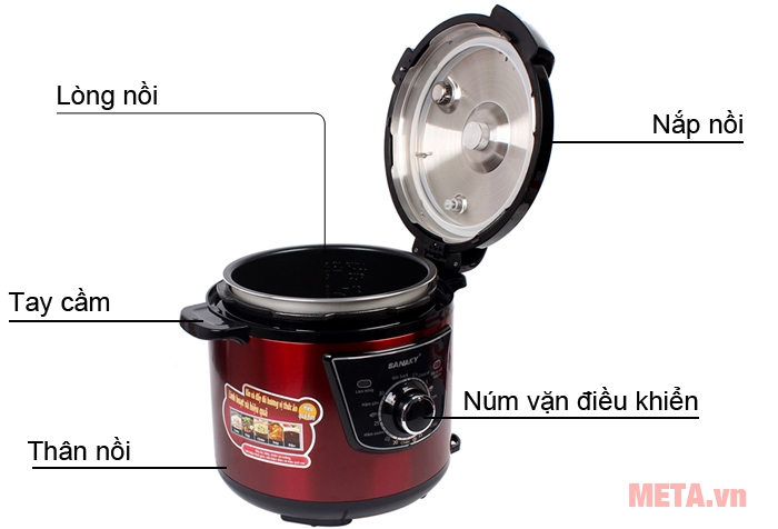Cấu tạo nồi áp suất Sanaky SNK-54C