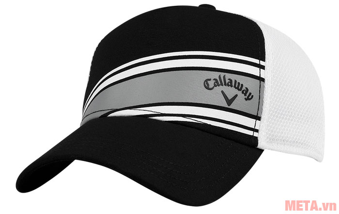 Mũ golf Callaway Stripe Mesh ADJ màu đen