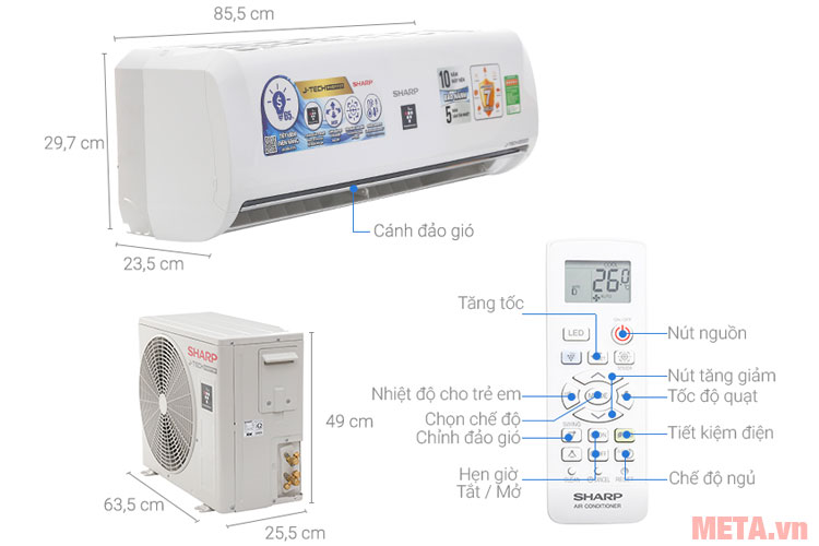 Cấu tạo các chi tiết của điều hòa 1 chiều