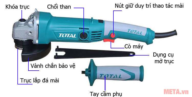 Cấu tạo máy mài góc