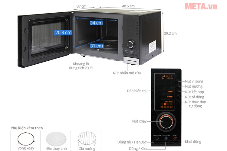 Cấu tạo của lò vi sóng Electrolux EMS2348X
