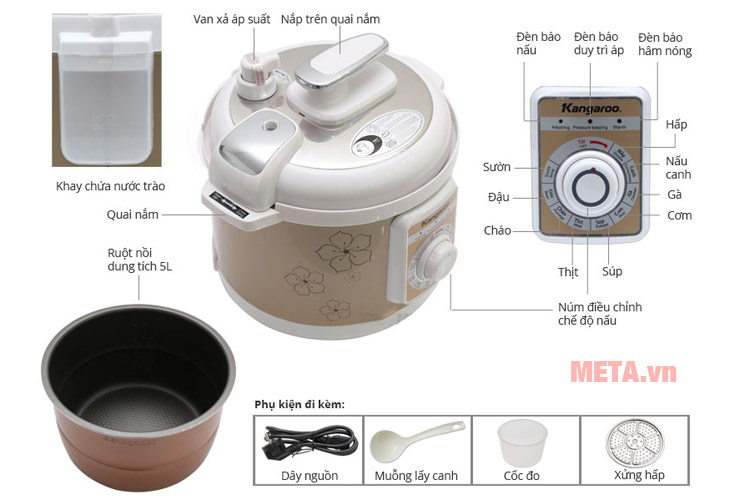 Cấu tạo nồi áp suất điện 