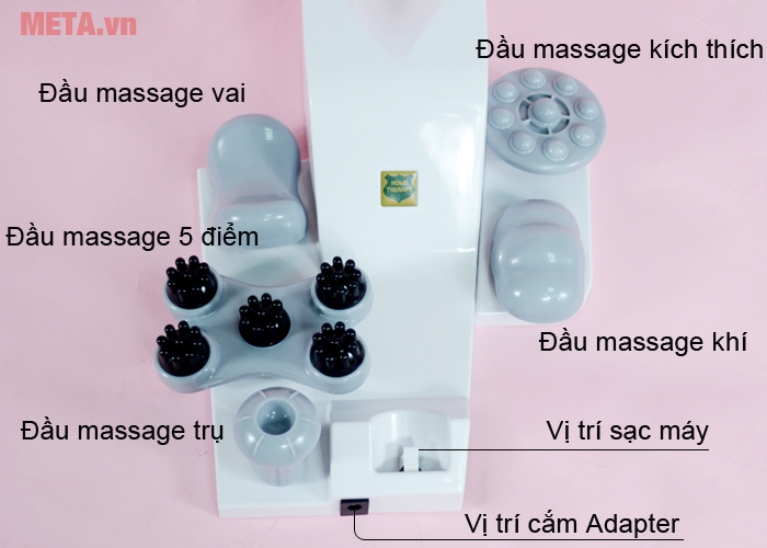 Các đầu massage của máy massage Welbutech Kangaroo K-5000E