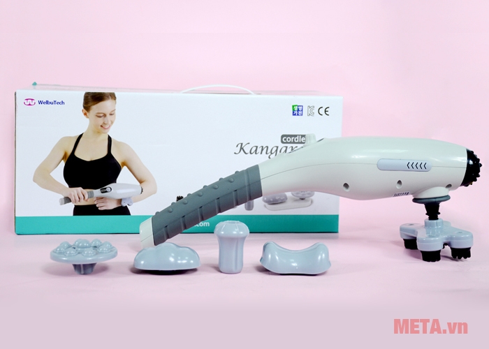 Trọn bộ máy massage cầm tay pin sạc Welbutech Kangaroo K-5000E