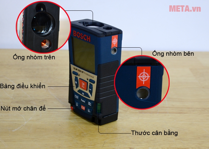 Cấu tạo máy đo khoảng cách laser Bosch GLM 250 VF