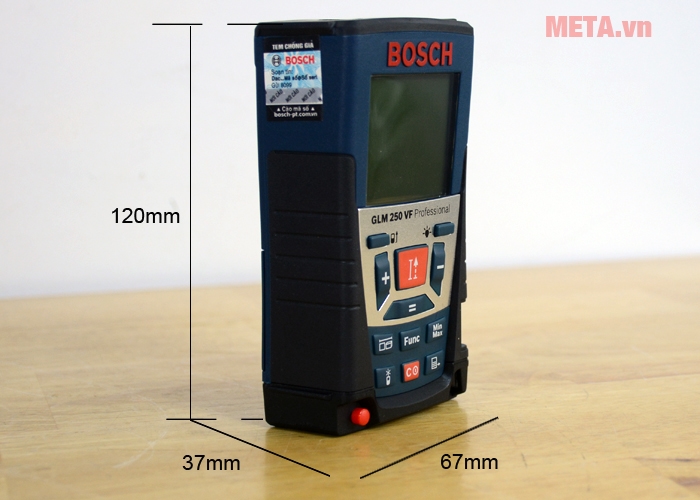 Kích thước máy đo khoảng cách laser Bosch GLM 250 VF