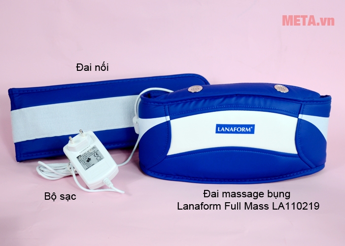 Trọn bộ sản phẩm đai massage bụng Lanaform Full Mass LA110219