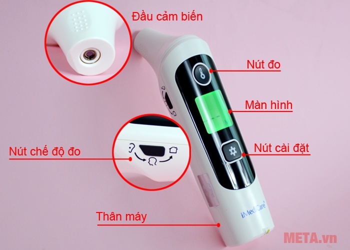 Cấu tạo nhiệt kế điện tử hồng ngoại iMediCare iTM 32A