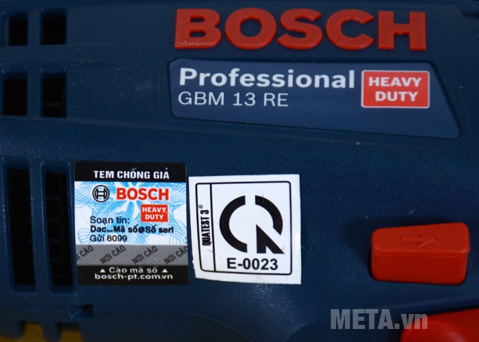 Tem chống hàng giả của máy khoan Bosch GBM 13 RE