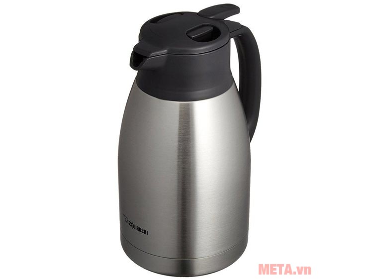 Bình thủy bấm rót màu inox