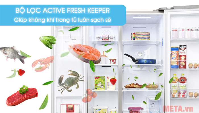 Bộ lọc mùi giúp tủ không bị dính mùi vào thức ăn