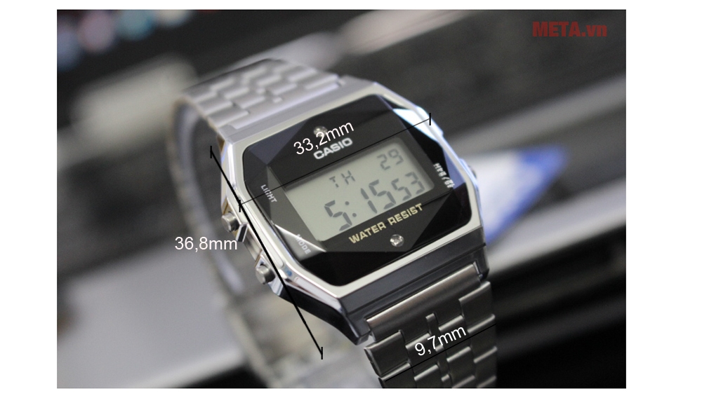 Kích thước của đồng hồ điện tử Casio Đồng hồ nam chính hãng
