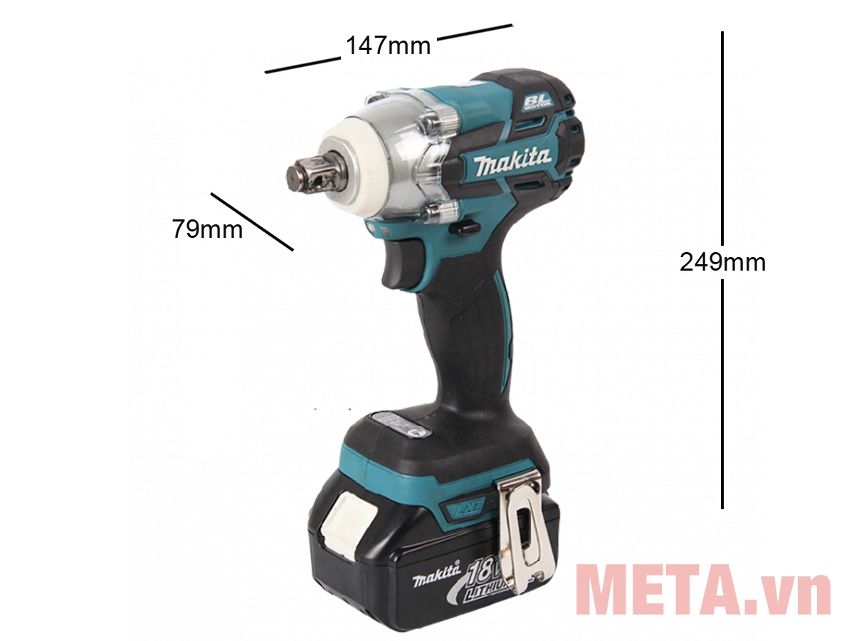 Kích thước máy siết bu lông Makita DTW285RME