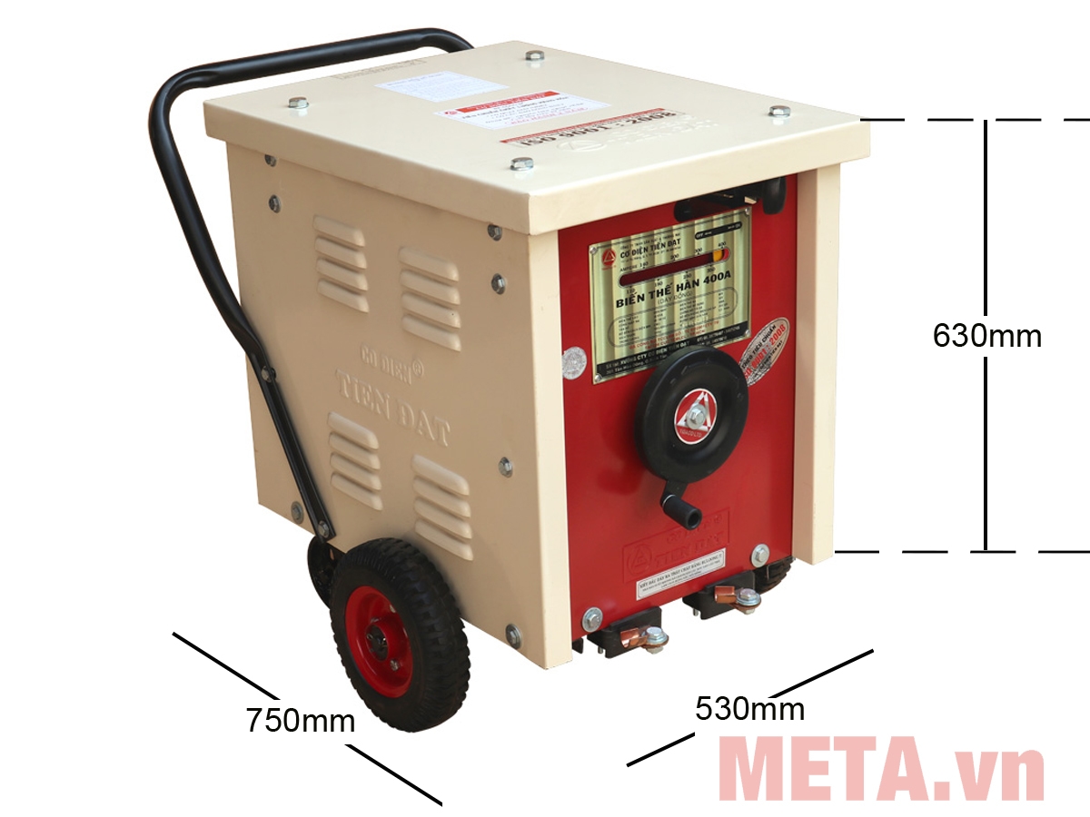 Kích thước máy hàn Tiến Đạt 400A - dây đồng HĐ-400Đ
