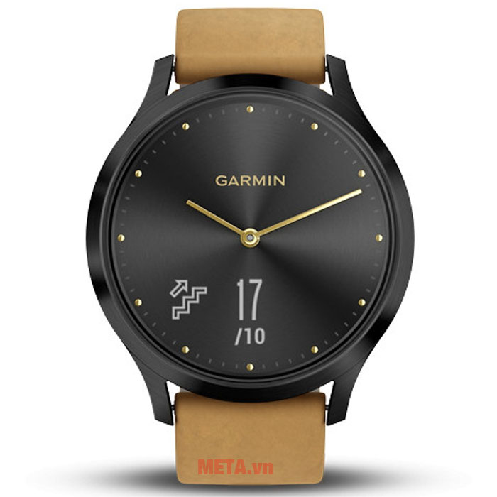 Garmin Vivomove HR Premium màu Black Tan Garmin Vivomove HR Premium màu Black Tan