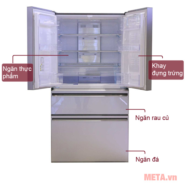Tủ lạnh 4 cánh Mitsubishi MR-LX68EM-GSL-V, 564L