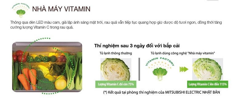 Đèn led màu cam giữ nguyên hương vị trong rau củ