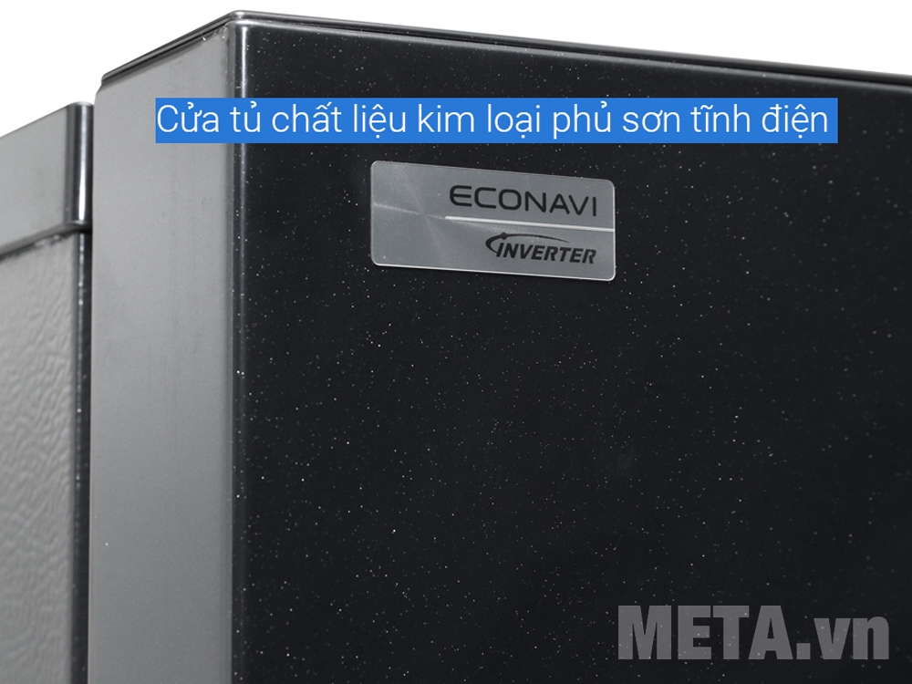 Cửa tủ lạnh được làm từ kim loại sơn tĩnh điện