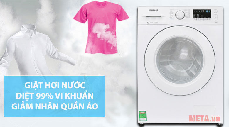 Giặt hới nước diệt khuẩn, giảm nhăn quần áo