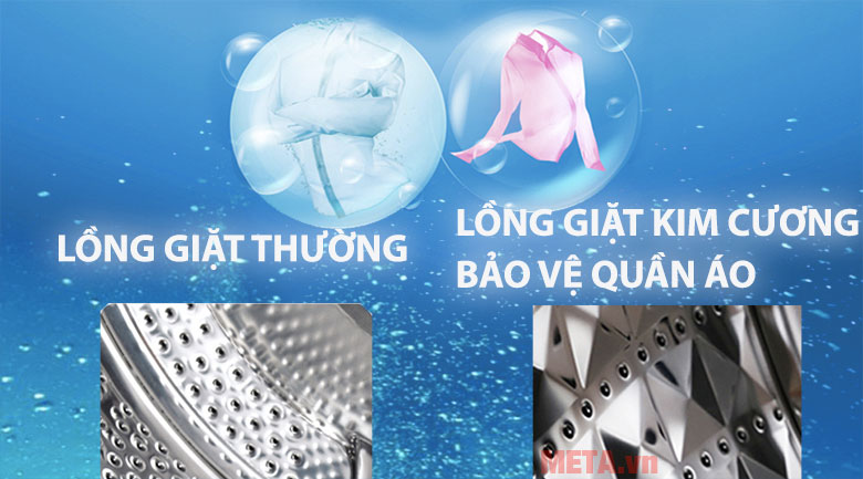 Lồng giặt kim cương bảo vệ quần áo hiệu quả