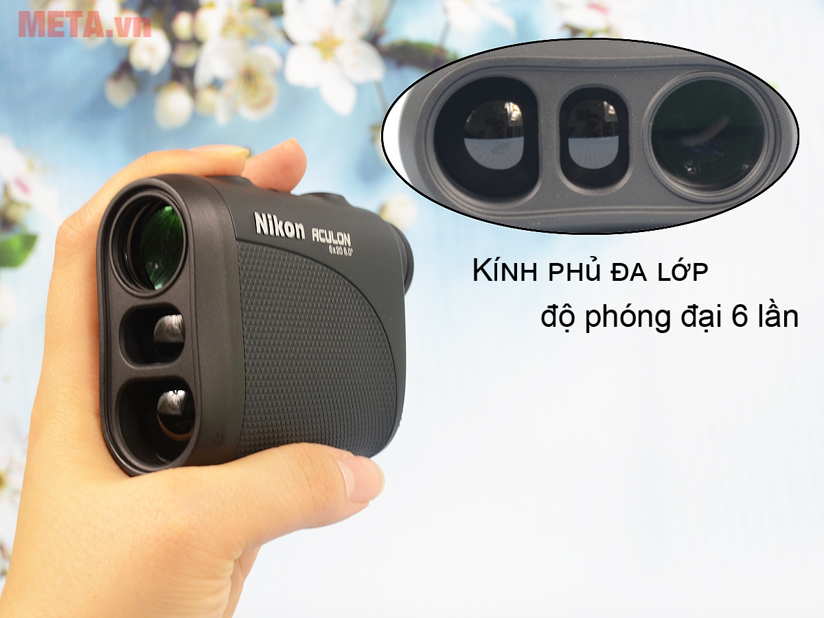Ống nhòm đo khoảng cách Nikon Aculon AL11 cầm vừa vặn tay.