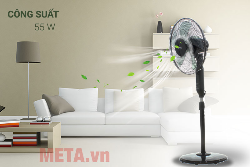 Quạt đứng Midea FS40-15QR được trang bị động cơ bạc thau có khả năng vận hành êm ái, mạnh mẽ