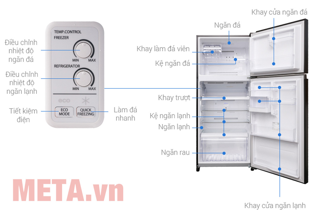 Cấu tạo Tủ lạnh 2 cánh