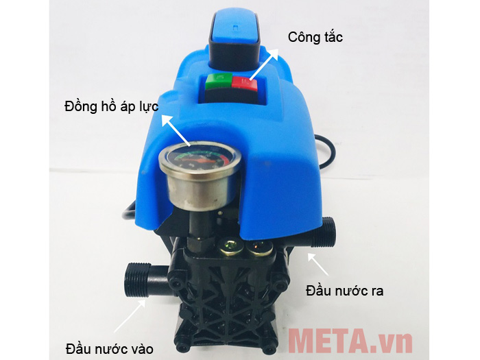 Máy rửa xe Suwon F18 có đồng hồ Máy rửa xe mô tơ từ