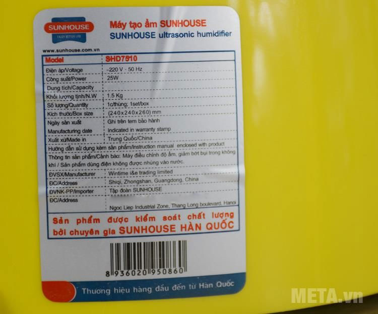 Máy tạo ẩm Sunhouse 