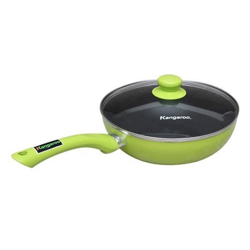 Chảo chống dính sâu lòng vung kính Kangaroo Kg919 (24cm)
