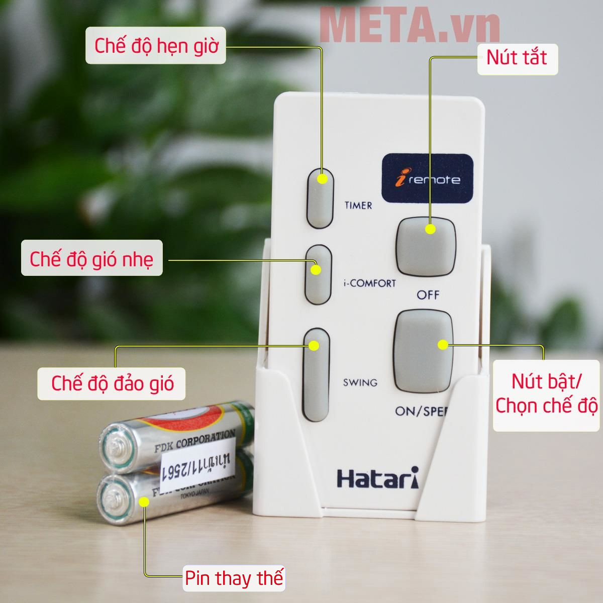 Quạt treo tường Thái lan Hatari HT-W16R6 có điều khiển từ xa 