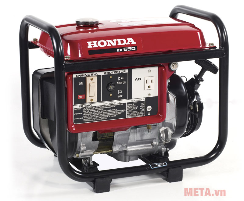 Máy phát điện mini chạy xăng Honda EP650 khởi động bằng giật nổ.