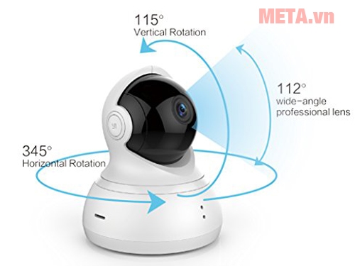 Camera có khả năng xoay tròn, ghi hình 360 độ theo chiều ngang