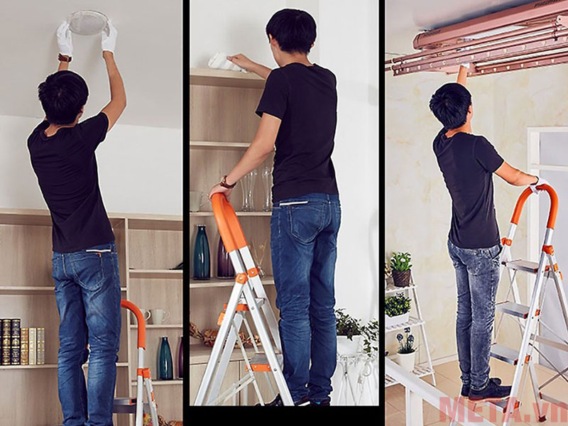 Thang nhôm ghế 6 bậc  