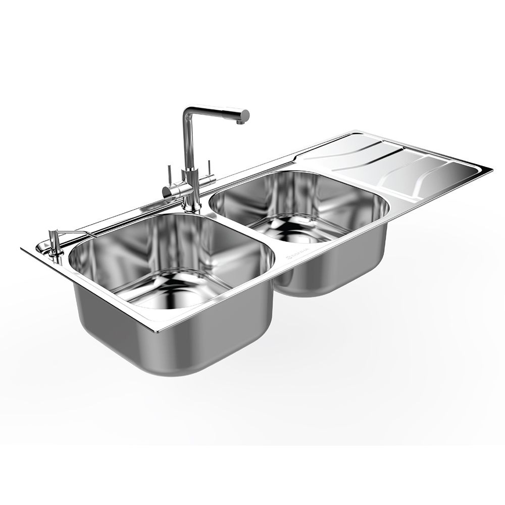 Chậu rửa bát Inox Sơn Hà S100 Plus (ép liền khối, chưa bao gồm vòi rửa)