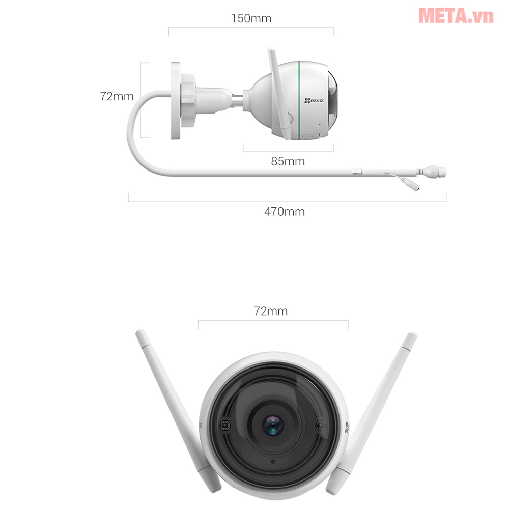 Kích thước thực của Ezviz CS-CV310-A0-1C2WFR