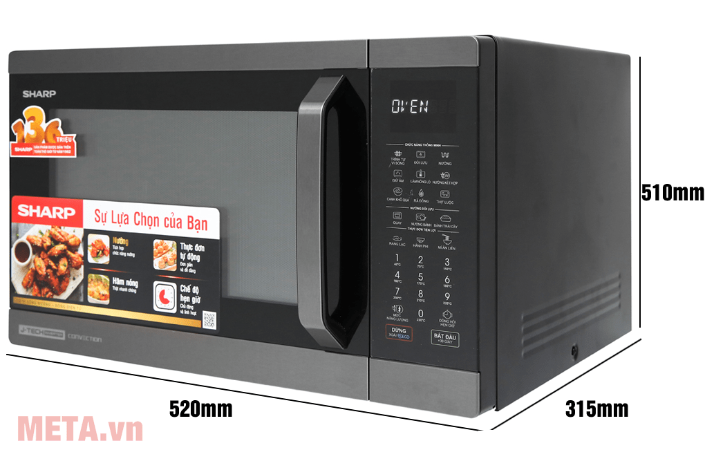 Lò vi sóng có nướng đối lưu Sharp R-C932XVN-BST (32 lít)